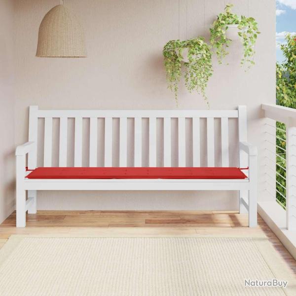 Coussin de banc de rouge 200x50x3 cm tissu oxford