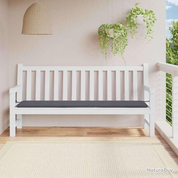 Coussin de banc de anthracite 200x50x3 cm tissu oxford