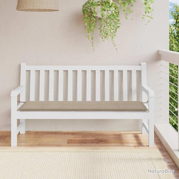 Coussin de banc de taupe 150x50x3 cm tissu oxford