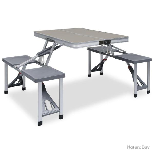 Table pliable de camping avec 4 si�ges Acier Aluminium