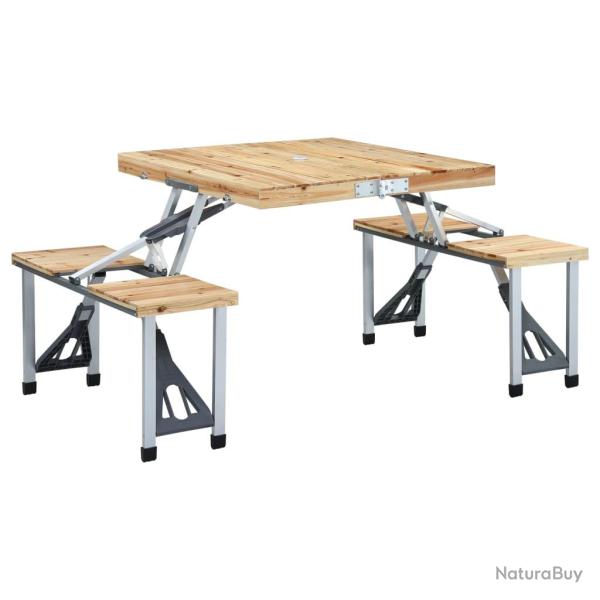 Table pliable de camping avec 4 si�ges Acier Aluminium