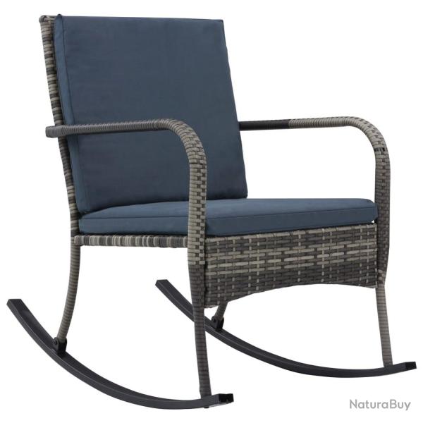 Chaise � bascule de R�sine tress�e Anthracite