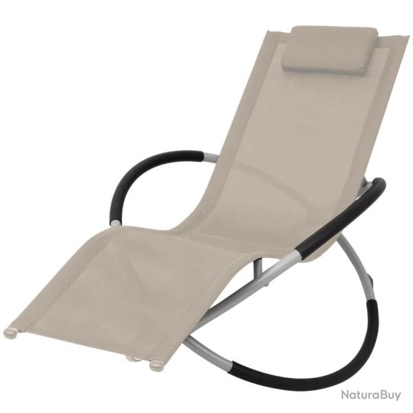 Chaise longue g�om�trique d'ext�rieur Acier Cr�me