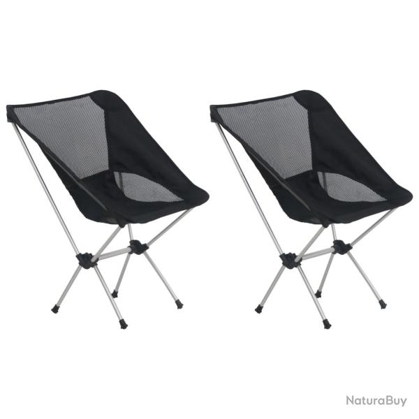 Chaises de camping pliables et sac lot de 2 Aluminium