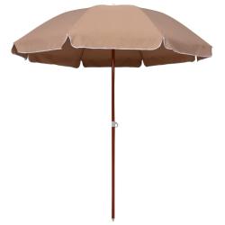 Parasol avec m&acirc;t en acier, taupe, pour la terrasse, 240 cm