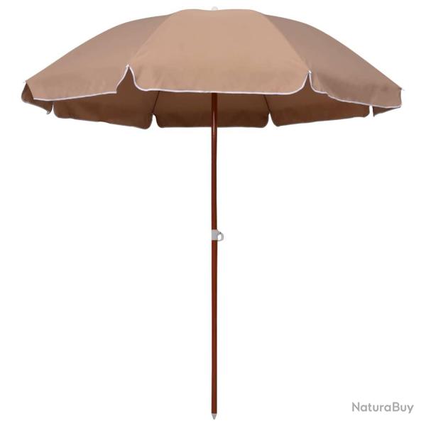 Parasol avec m�t en acier, taupe, pour la terrasse, 240 cm