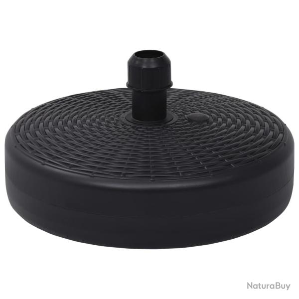 Socle de parasol Rempli de sable/d'eau 24 L Noir