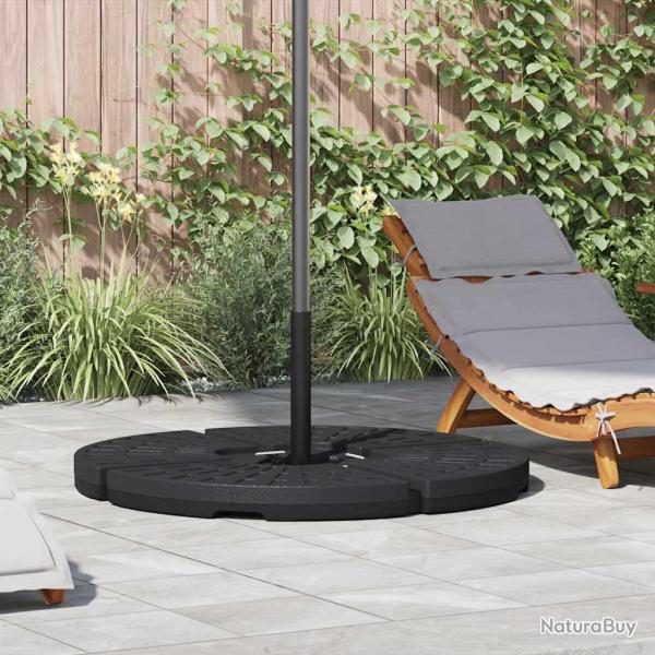 Socle de parasol en forme d'�ventail 4 pcs Noir