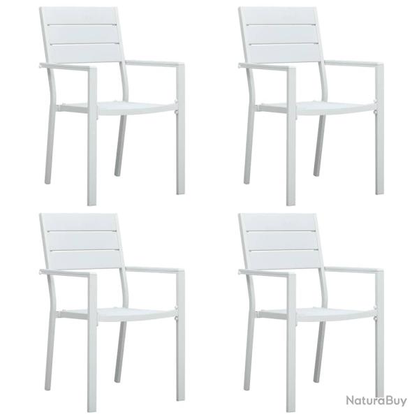 Chaises de lot de 4 Blanc PEHD Aspect de bois