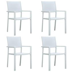 Chaises de lot de 4 Blanc Plastique Aspect de rotin