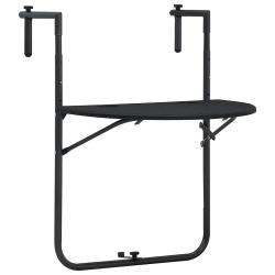 Table de balcon Noir 60x64x83,5 cm Plastique Aspect de rotin