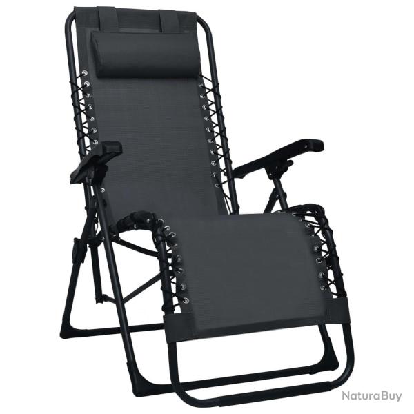 Chaise pliable de terrasse Noir Textil�ne