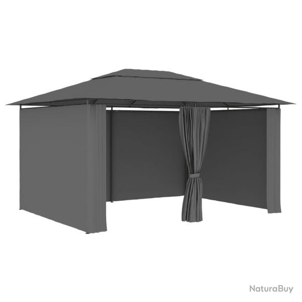 Tonnelle de avec rideaux 4 x 3 m Anthracite