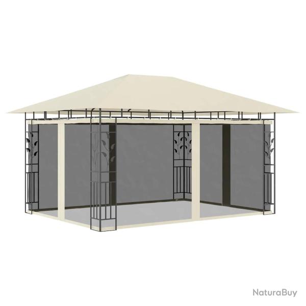 Belv�d�re avec moustiquaire 4x3x2,73 m Cr�me 180 g/m�