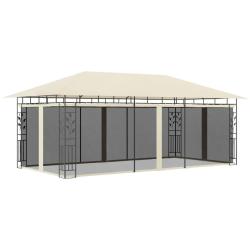 Belv&eacute;d&egrave;re avec moustiquaire 6x3x2,73 m Cr&egrave;me