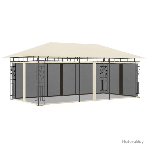 Belv�d�re avec moustiquaire 6x3x2,73 m Cr�me