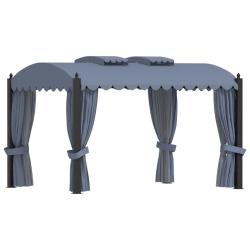 Tonnelle avec rideaux 3x4 m Anthracite Acier