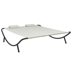 Chaise longue d'ext&eacute;rieur Tissu Cr&egrave;me