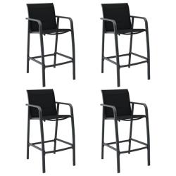 Chaises de bar de lot de 4 Noir Textil&egrave;ne