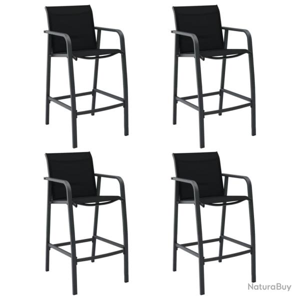 Chaises de bar de lot de 4 Noir Textil�ne