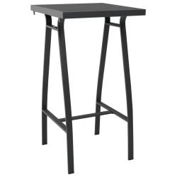 Table de bar de Noir 60x60x110 cm Verre tremp&eacute;