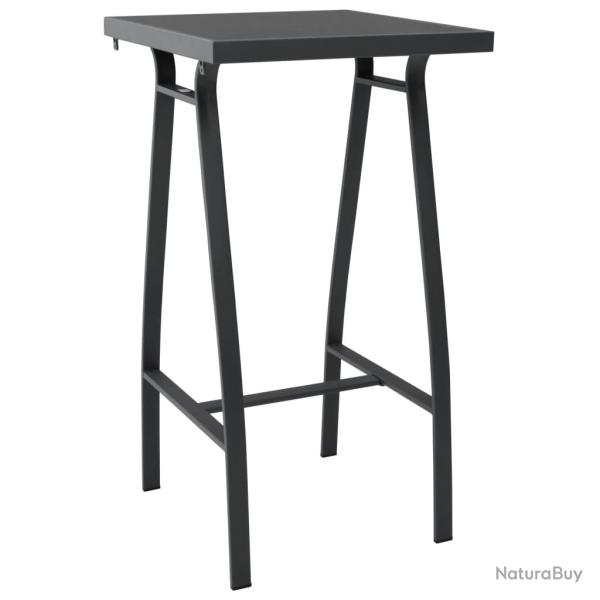 Table de bar de Noir 60x60x110 cm Verre tremp�