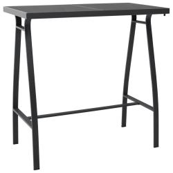 Table de bar de Noir 110x60x110 cm Verre tremp&eacute;