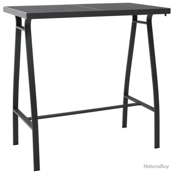 Table de bar de Noir 110x60x110 cm Verre tremp�