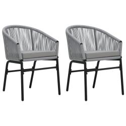Chaises de lot de 2 Anthracite Rotin PE