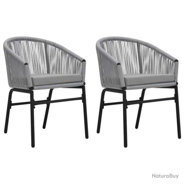 Chaises de lot de 2 Anthracite Rotin PE