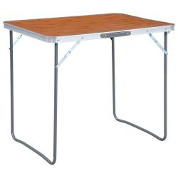 Table pliable de camping avec cadre en m&eacute;tal 80x60 cm