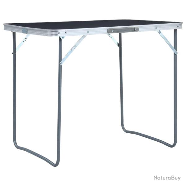 Table pliable de camping avec cadre en m�tal 80x60 cm Gris
