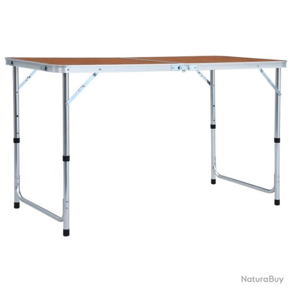 Table pliable de camping Aluminium 120x60 cm