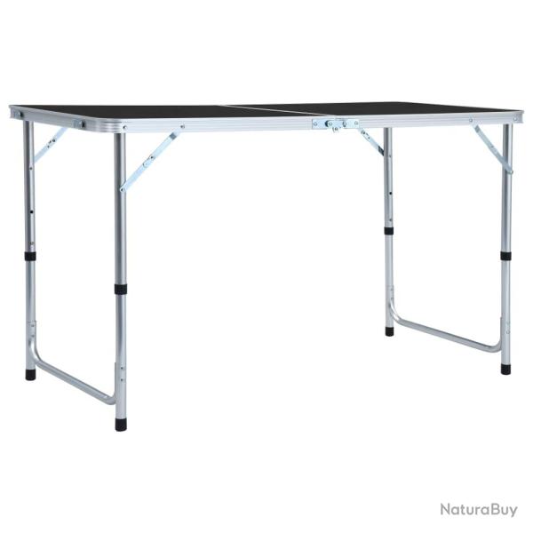 Table pliable de camping Gris Aluminium 120x60 cm