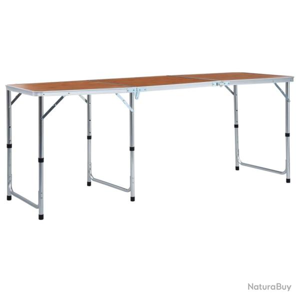 Table pliable de camping Aluminium 180x60 cm