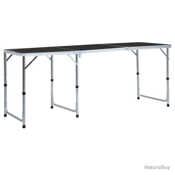 Table pliable de camping Gris Aluminium 180x60 cm