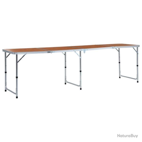 Table pliable de camping Aluminium 240x60 cm