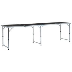Table pliable de camping Gris Aluminium 240x60 cm