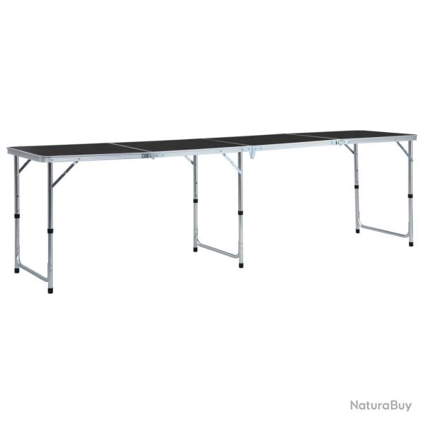 Table pliable de camping Gris Aluminium 240x60 cm