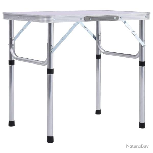 Table pliable de camping Blanc Aluminium 60x45 cm
