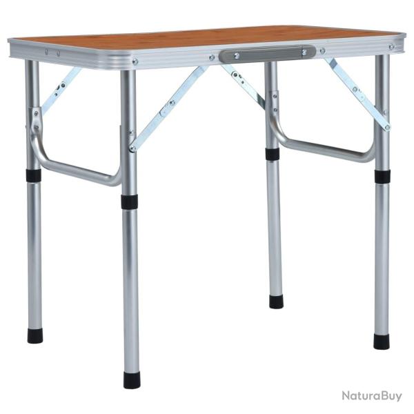 Table pliable de camping Aluminium 60x45 cm