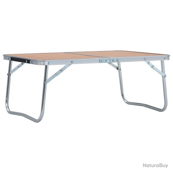Table pliable de camping Marron Aluminium 60x40 cm
