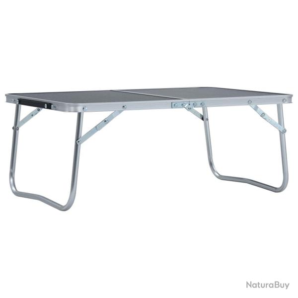 Table pliable de camping Gris Aluminium 60x40 cm