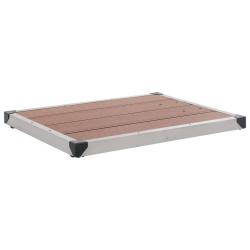 Receveur de douche ext&eacute;rieur WPC Inox 80x62 cm Marron