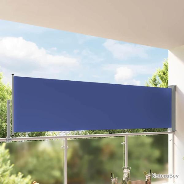 Auvent lat�ral r�tractable de patio 100x300 cm Bleu