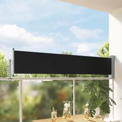Auvent lat&eacute;ral r&eacute;tractable de patio 60x300 cm Noir