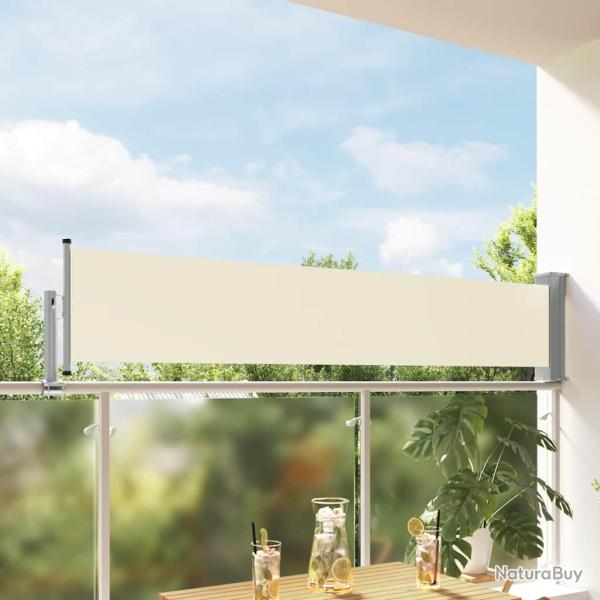 Auvent lat�ral r�tractable de patio 60x300 cm Cr�me