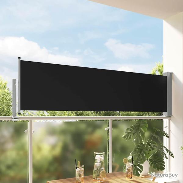 Auvent lat�ral r�tractable de patio 80x300 cm Noir