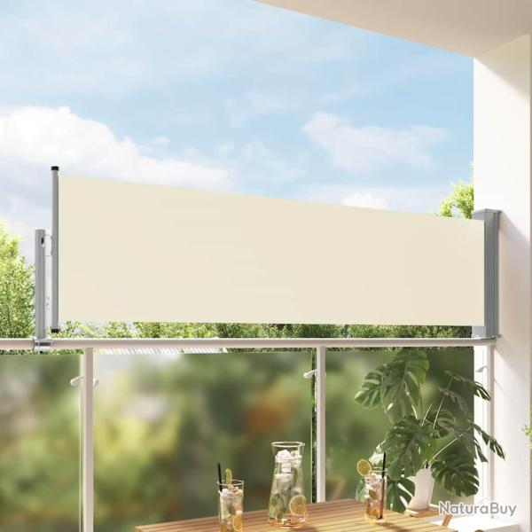 Auvent lat�ral r�tractable de patio 80x300 cm Cr�me
