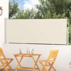 Auvent lat&eacute;ral r&eacute;tractable de patio 100x300 cm Cr&egrave;me